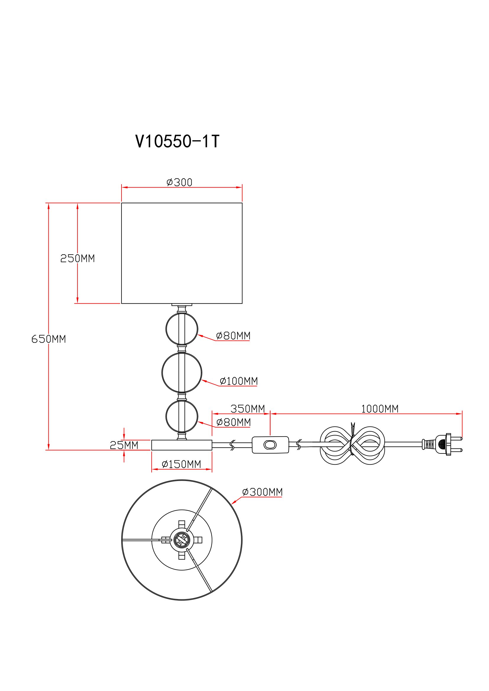 Лампа настольная V10550-1T Brulee
