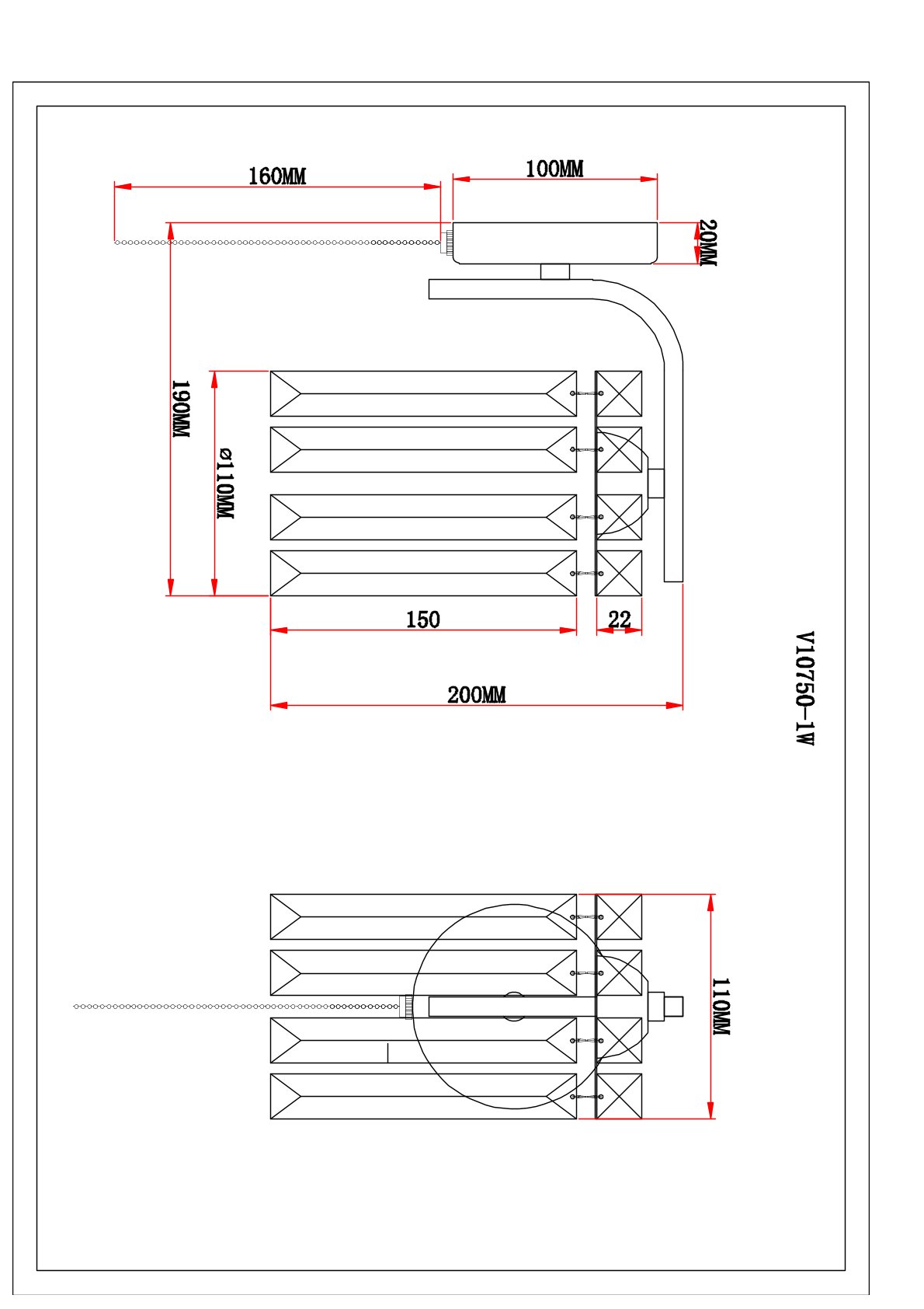 Бра V10750-1W Everly