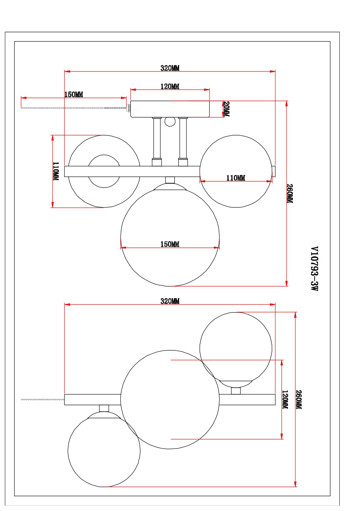Бра V10793-3W Renny