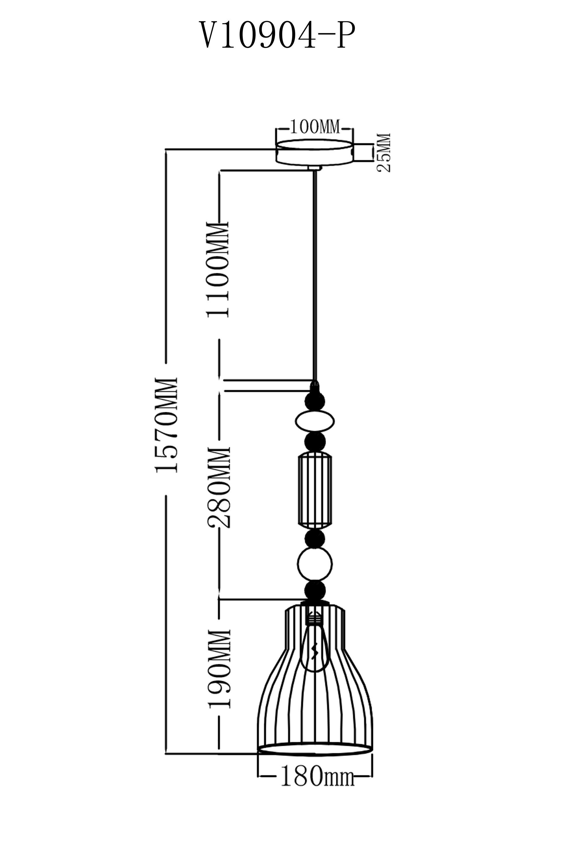 Светильник подвесной V10904-P Charm