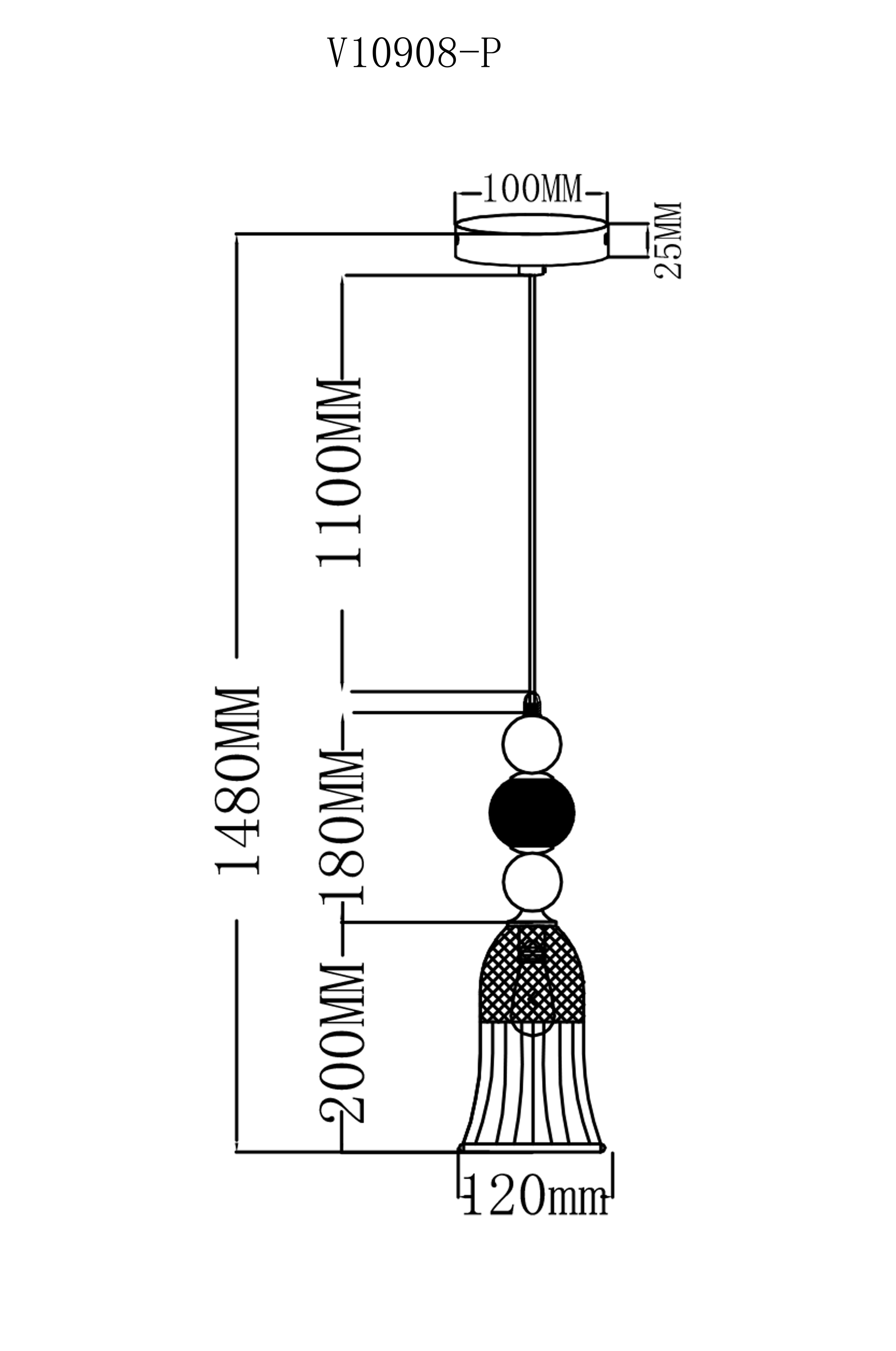 Светильник подвесной V10908-P Glassy