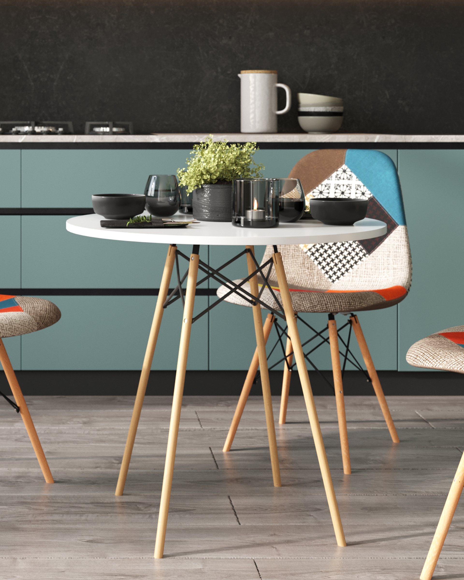 Стол круглый Eames DSW NEW D70 белый