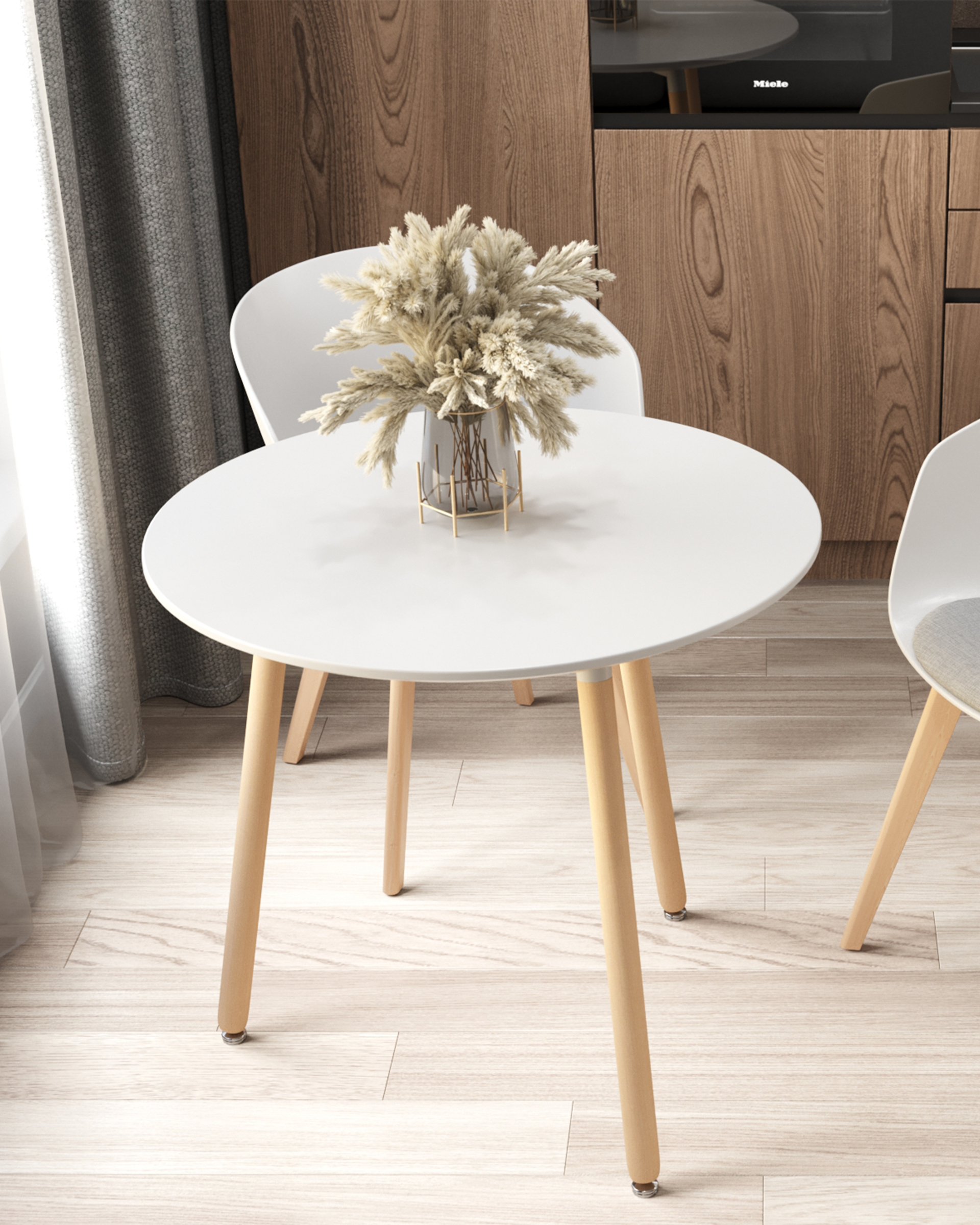 Стол круглый EAMES DST NEW D80 белый
