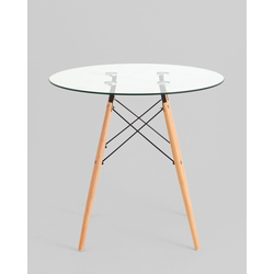 Стол Eames DSW NEW D80 стеклянный