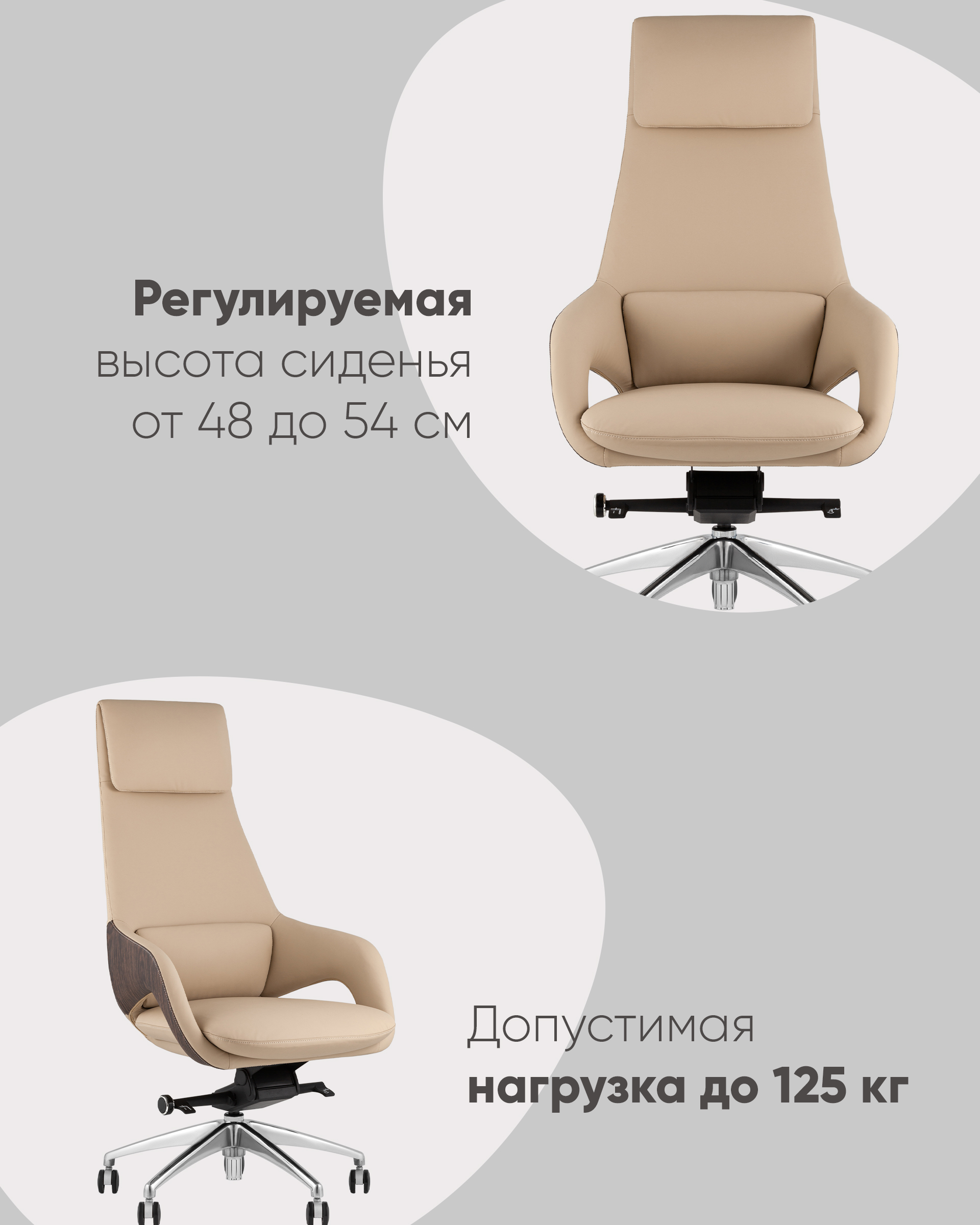 Кресло руководителя Reign бежевый