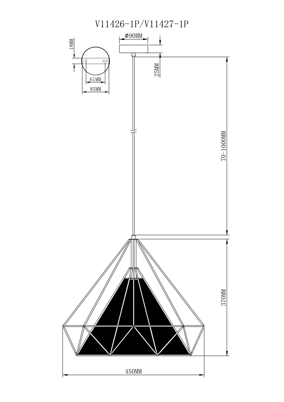 Светильник подвесной V11427-1P Lia