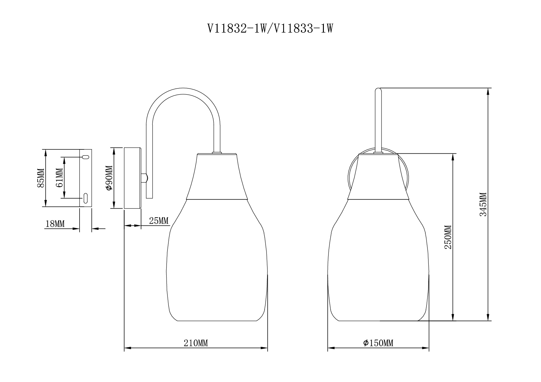 Светильник настенный V11832-1W Adalina