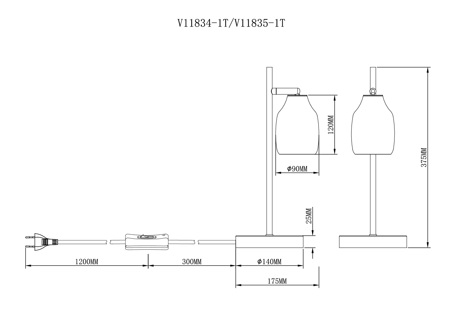 Лампа настольная V11835-1T Adalina