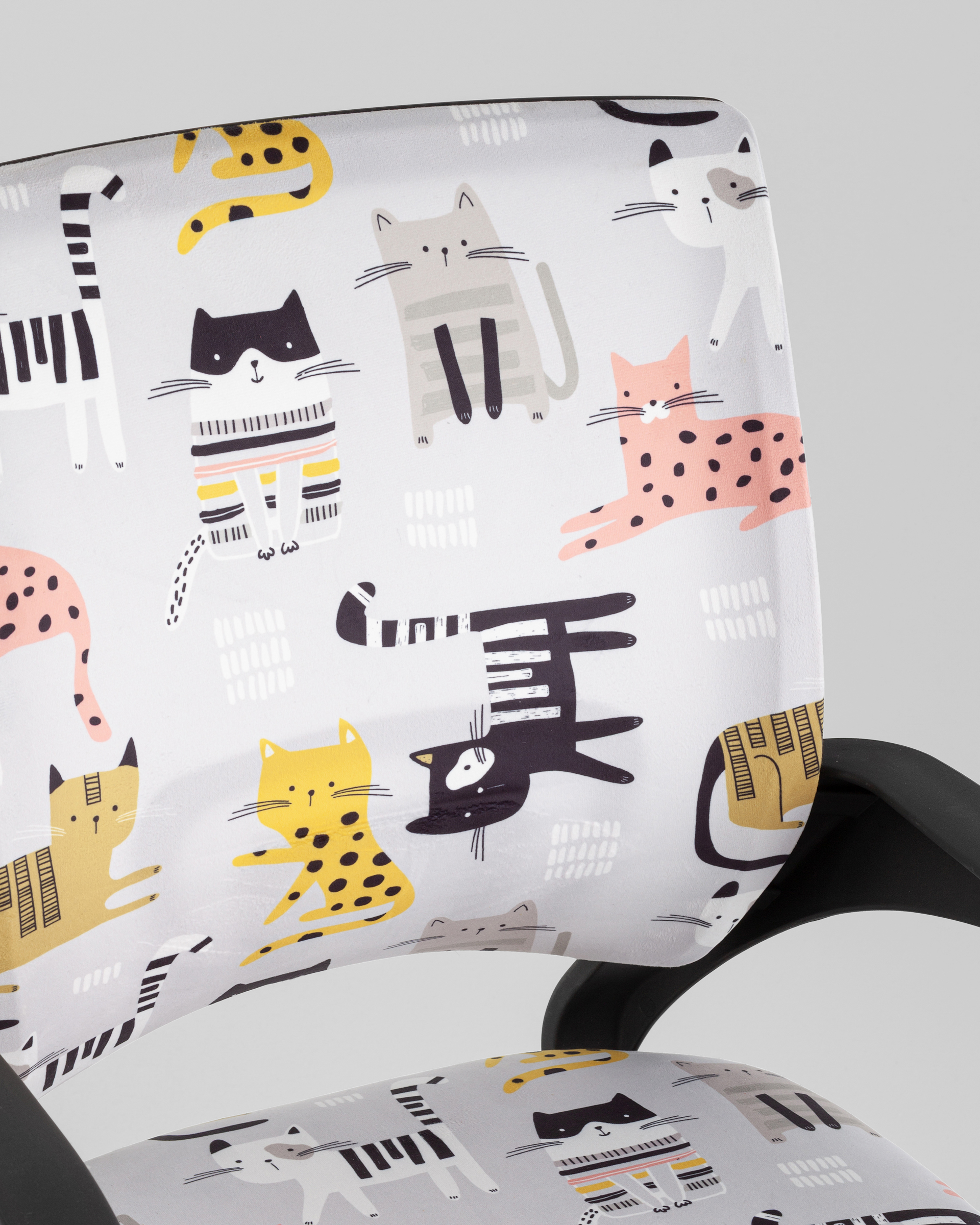 Кресло офисное Simple SN Junior принт Blue Cats пластик черный
