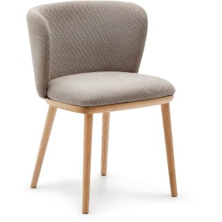 Ciselia Стул из коричневой синели и натурального массива ясеня