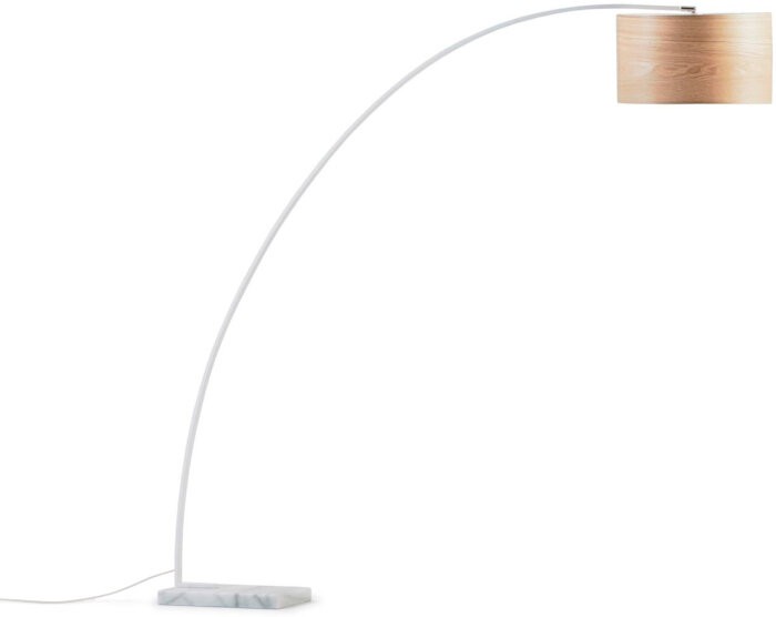 Торшер Juhe с отделкой из ясеня с белым металлом и мрамором