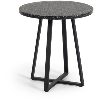 Круглый стол из терраццо Tella, черный Ø 75 см