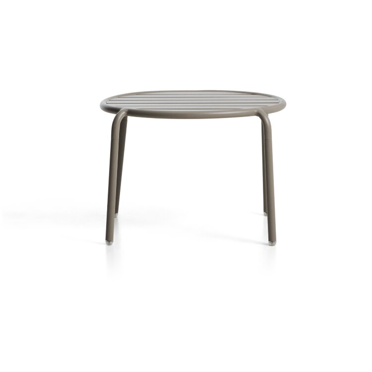 Уличный журнальный столик Joncols из алюминия с бежевой отделкой Ø 60 см