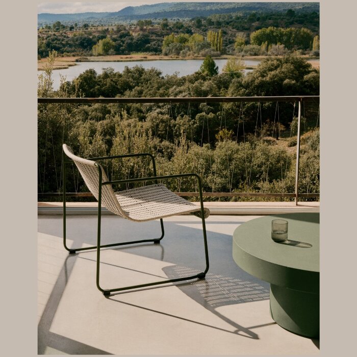 Aiguablava Журнальный столик зеленый цементный Ø90 см