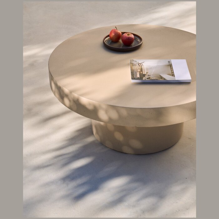 Aiguablava Журнальный столик бежевый цементный Ø90 см