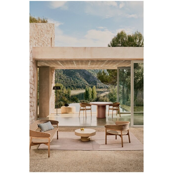 Стул Arinella из акации с натуральной отделкой и бежевой веревкой