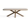Уличный стол Mirtia из алюминия с отделкой под дерево и кремового спеченного камня, 240 x 110 см