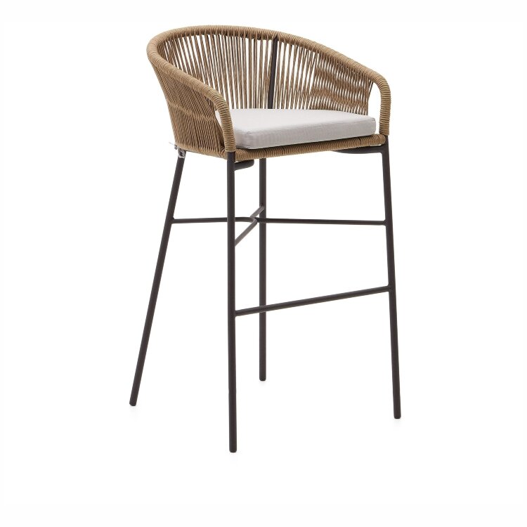 Веревочный барный стул Yanet бежевый 80 см