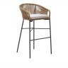 Веревочный барный стул Yanet бежевый 80 см