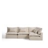 Угловой модульный диван Anarela на 6 мест со съемными чехлами из бежевого льна и вискозы, 327 x 217