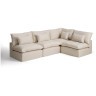 Угловой модульный диван Anarela на 6 мест со съемными чехлами из бежевого льна и вискозы, 327 x 217