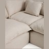 Угловой модульный диван Anarela на 6 мест со съемными чехлами из бежевого льна и вискозы, 327 x 217
