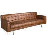 Диван Chester 3-местный из темно-коричневой кожи модель 6225