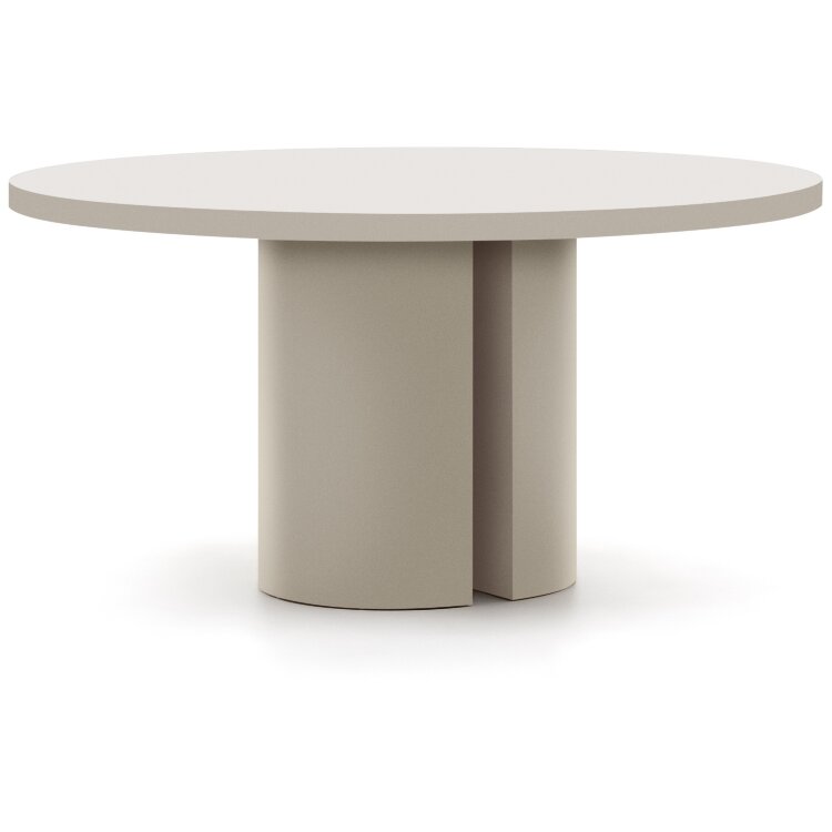 Круглый стол Nealy из лакированного МДФ в отделке экрю, Ø 150 см