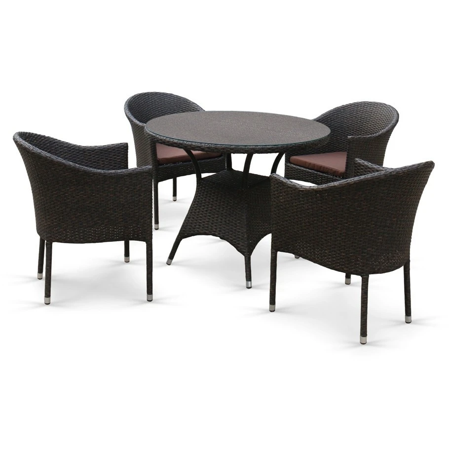 Комплект мебели из иск. ротанга T197ANS/Y350A-W53 Brown (4+1)