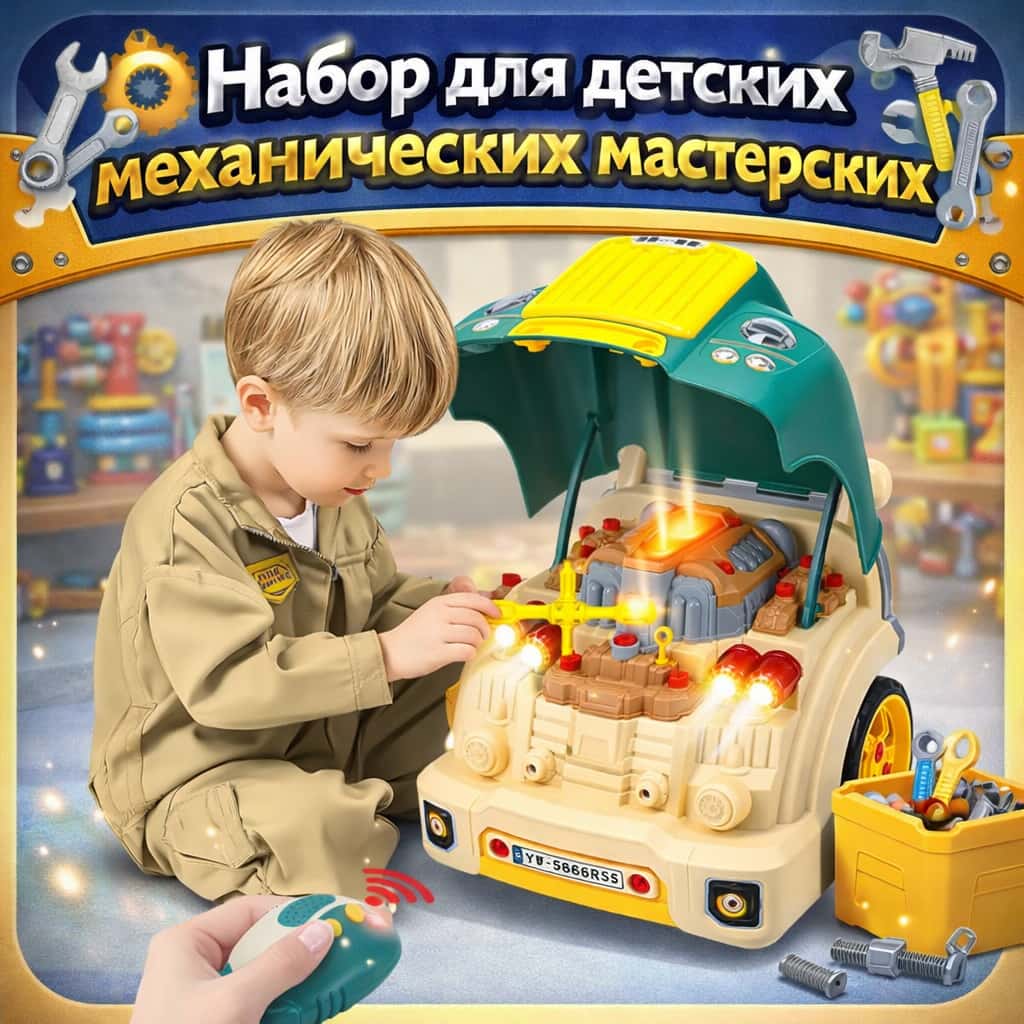 Набор для детских механических мастерских из 61 детали