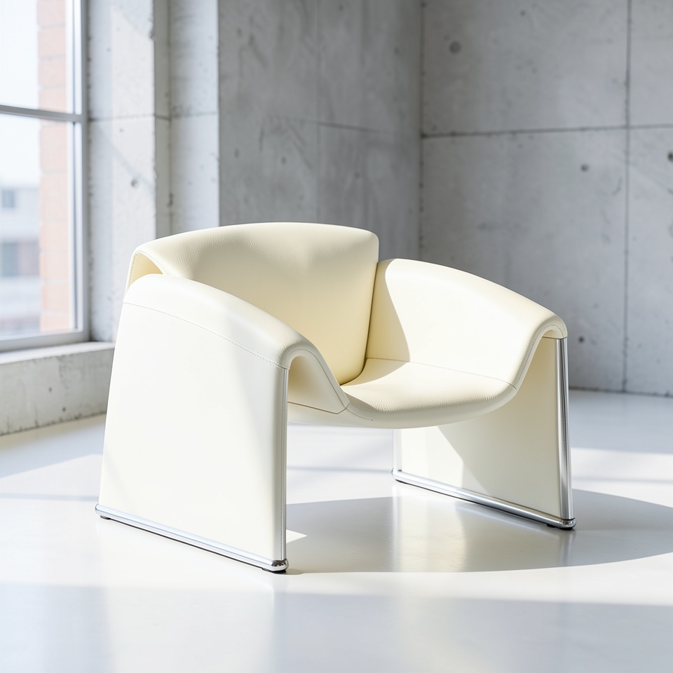 Кресло-диван Zuozuo Sofa молочная кожа