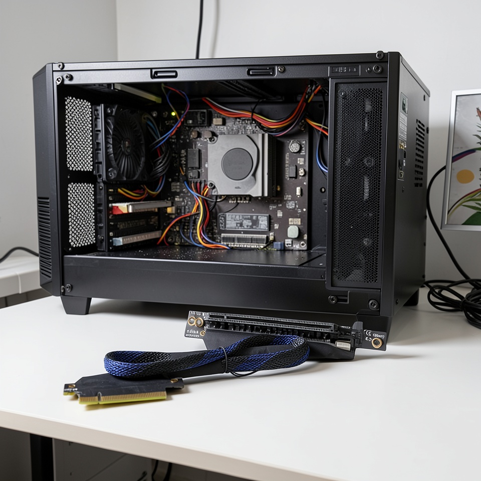 Кабель-райзер Neutral PCI-E 4.0 правый выход, правый вход, 30см