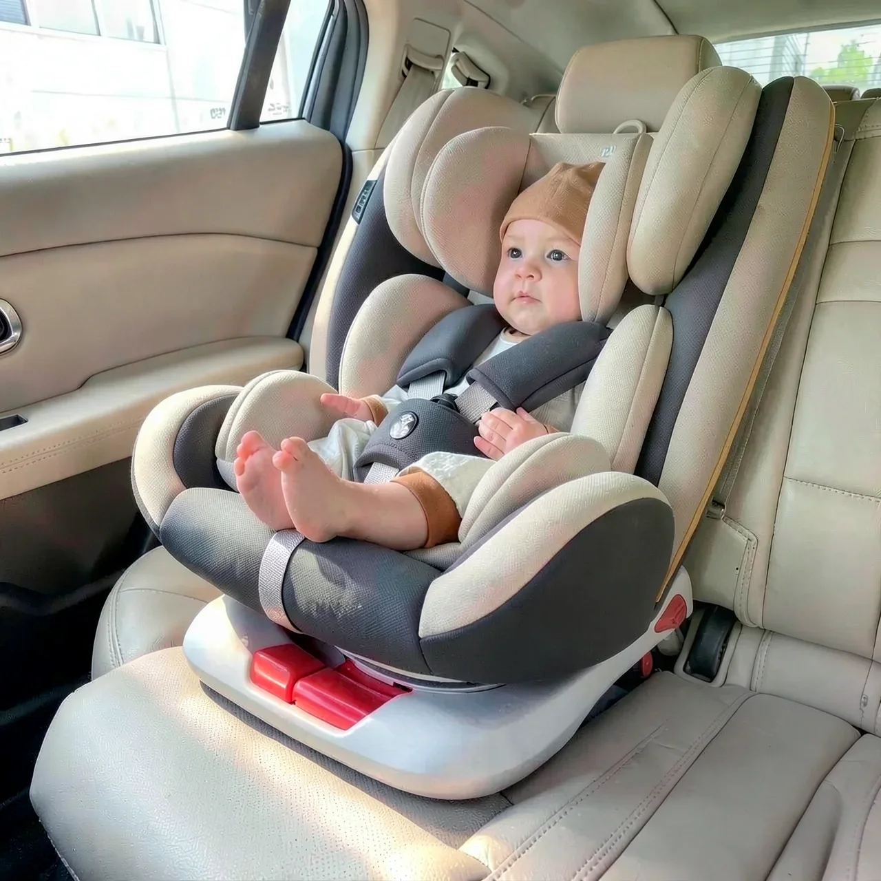 Автокресло бежевое Isofix