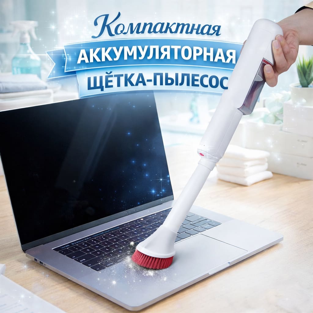 Компактная аккумуляторная щётка-пылесос