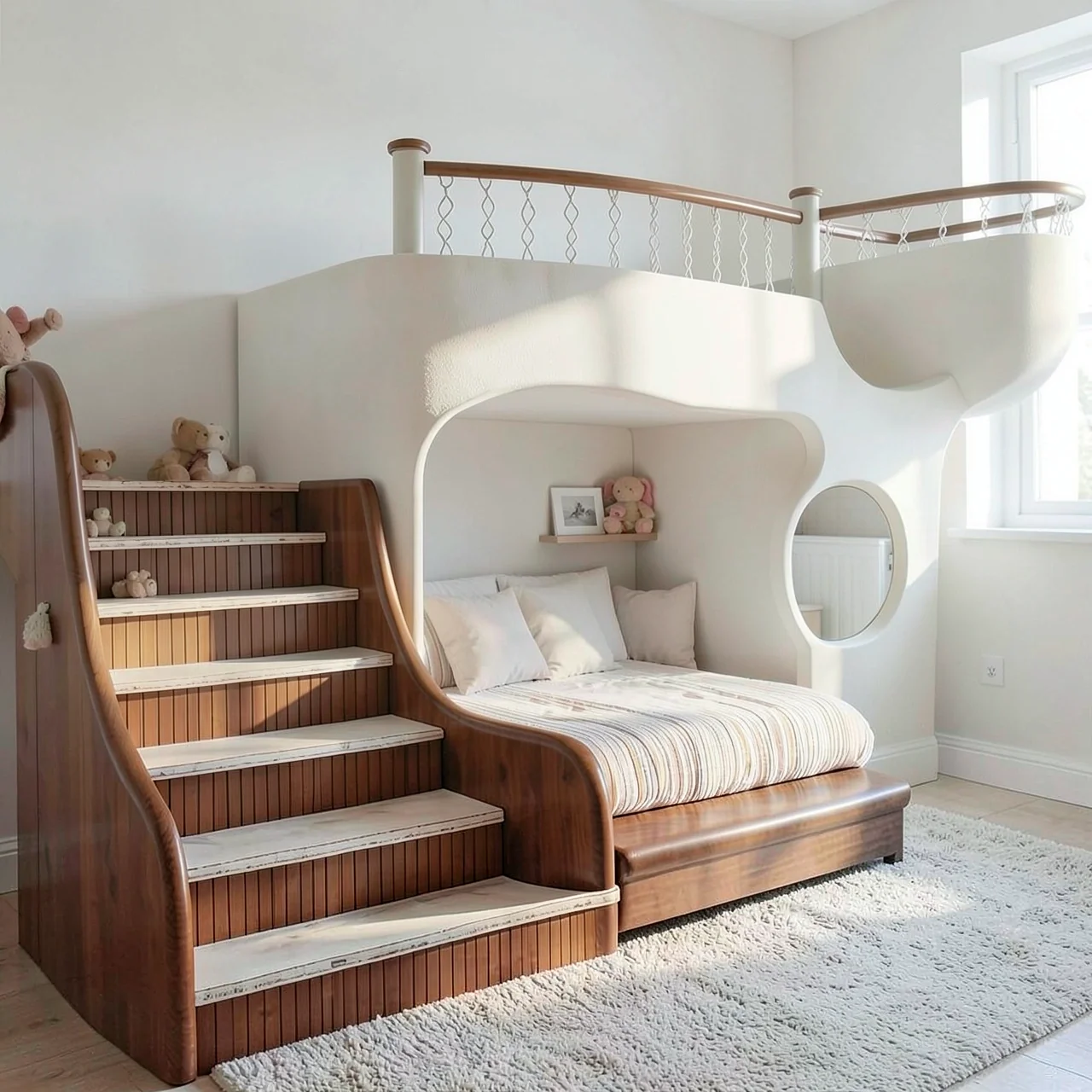 Двухъярусная кровать-чердак Puhe 1500x2000 детская