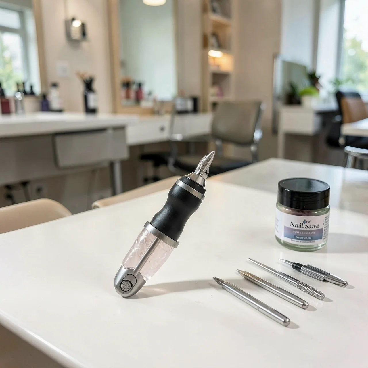 Портативный фрезер Nail Savior серый упрощенный