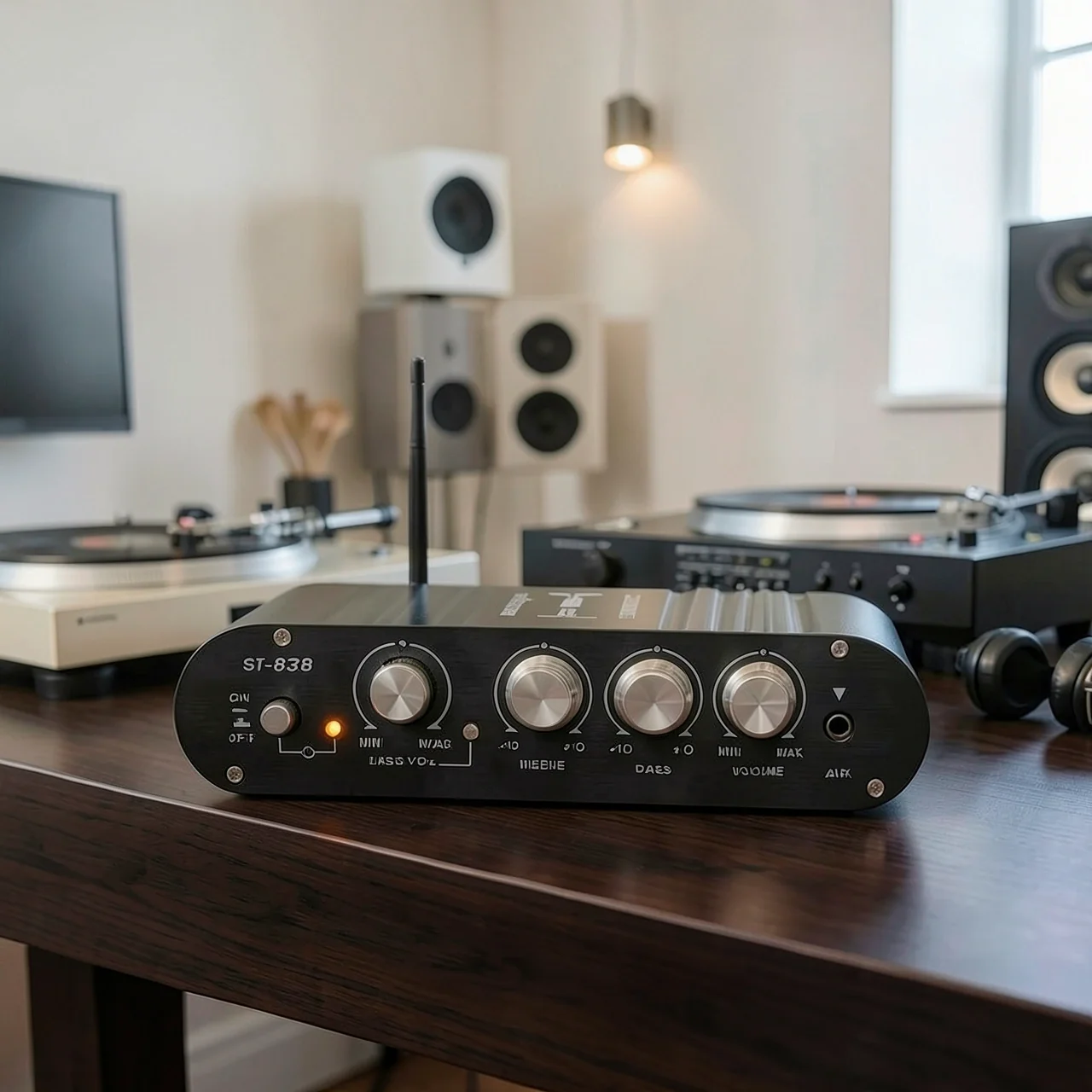 Автомобильный HiFi усилитель LDZS ST-838 черный без Bluetooth