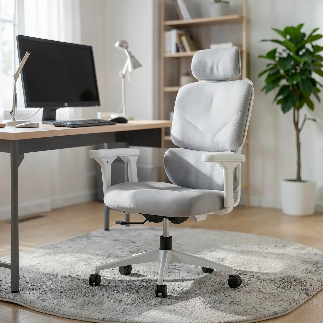 Компьютерное кресло Landscape Art Furniture B110 белое, фасонное сиденье