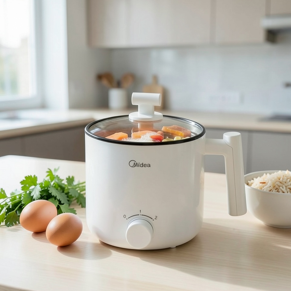 Мультиварка-электроказан Midea XZE1612 белая без пароварки