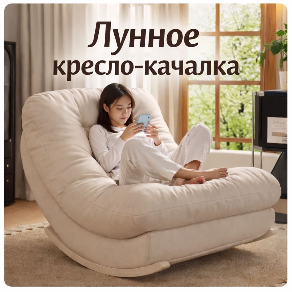 Кресло-качалка лунное бежевое стандарт