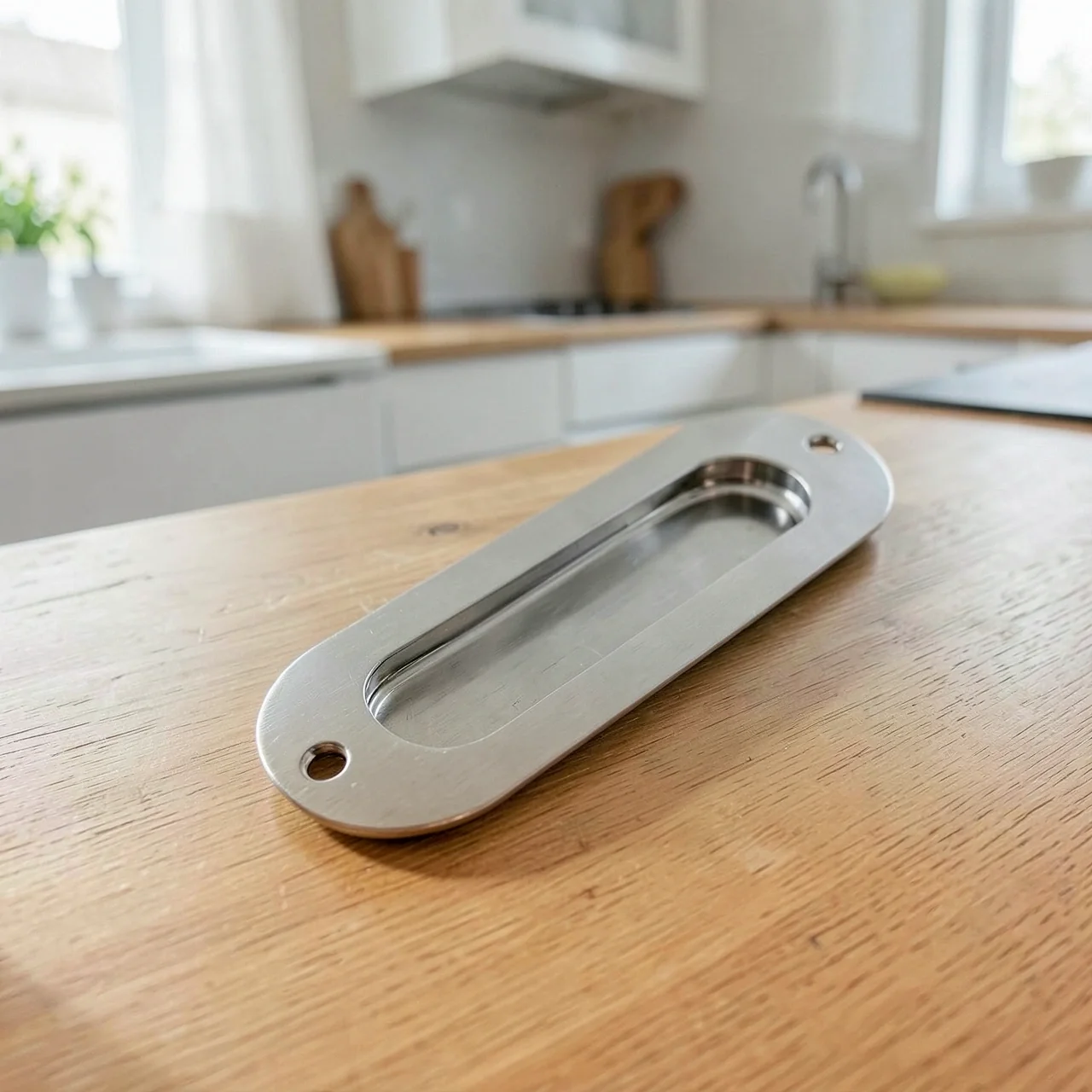 Мебельная ручка Heart Home накладная круглая серебристая