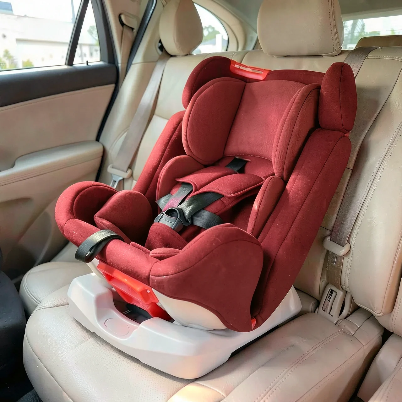 Автокресло Kim Ke Baby красное жесткий интерфейс