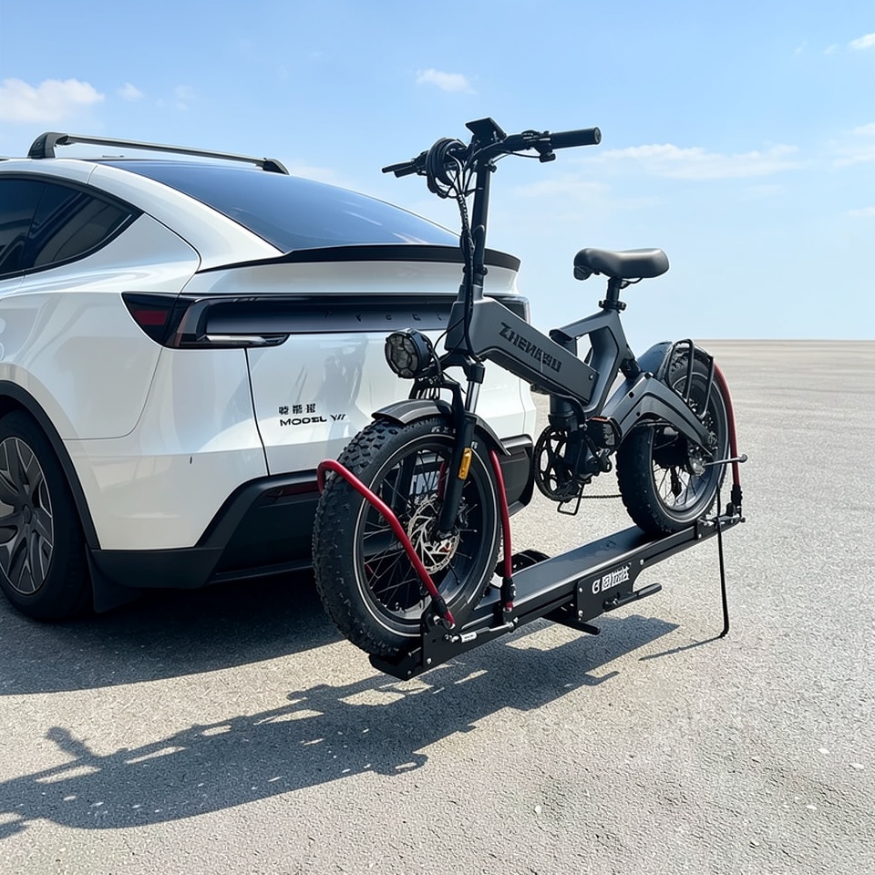 Автомобильная платформа Gulada G01 для перевозки мототехники, чёрная