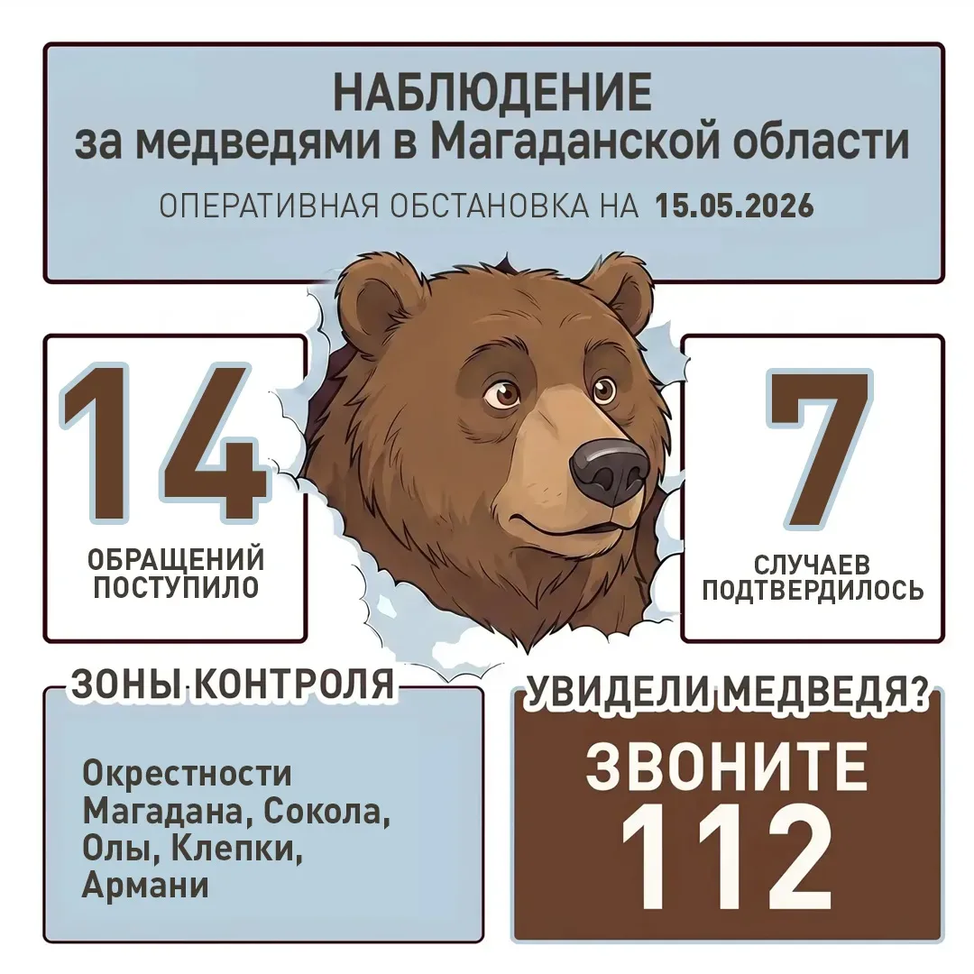 За неделю в Госохотнадзор поступило два обращения о выходе медведей к людям. Одно из них нашло подтв