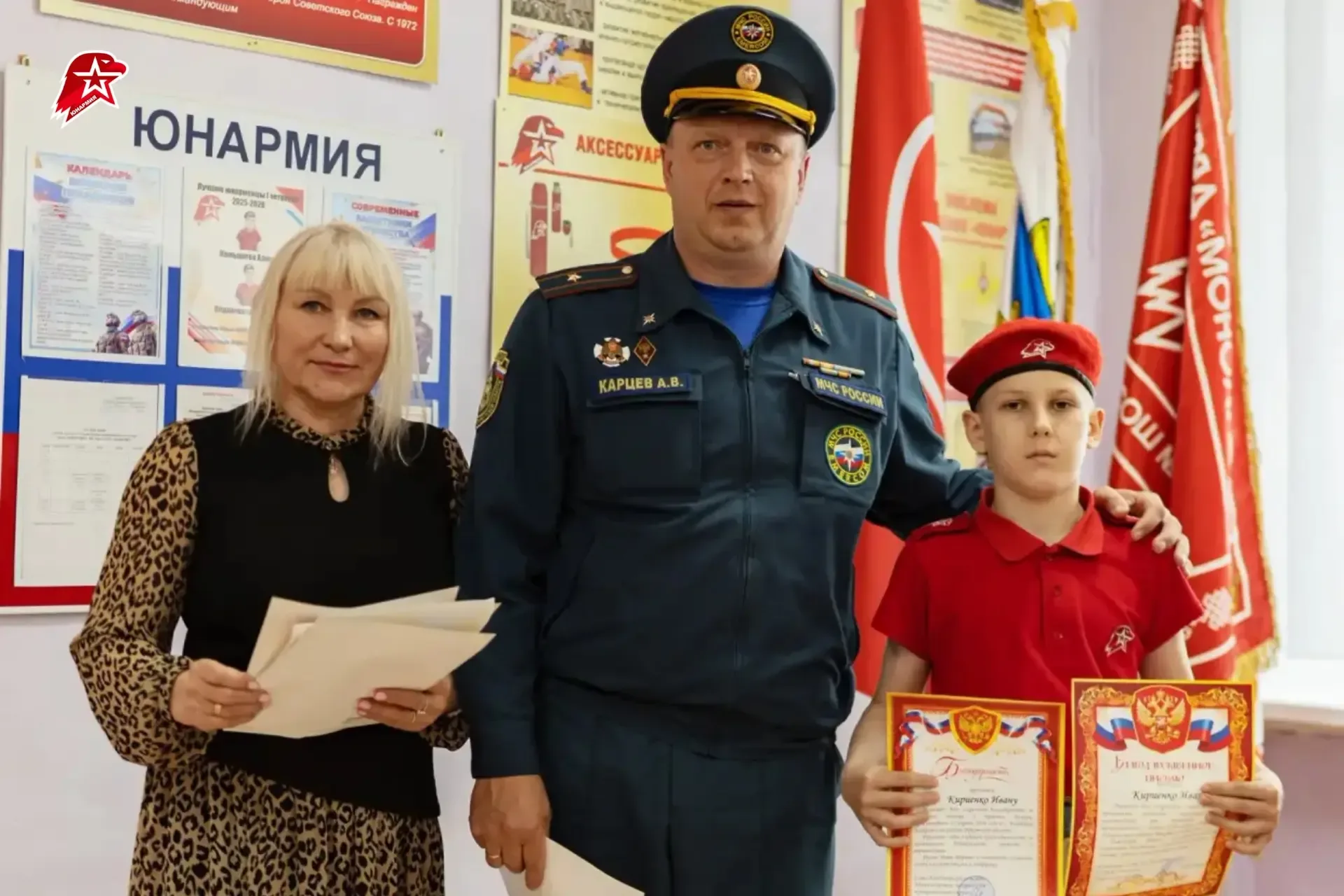 Не растерялись в самый важный момент✊  Юнармейцев отряда «Монолит» имени Д. К. Конкина из Иркутской 