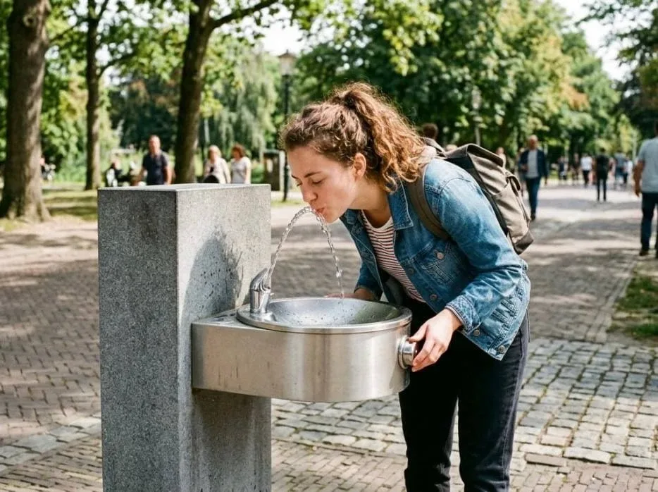 В 40 парках Подмосковья заработали питьевые фонтанчики  Каждое устройство оснащено современной трехс