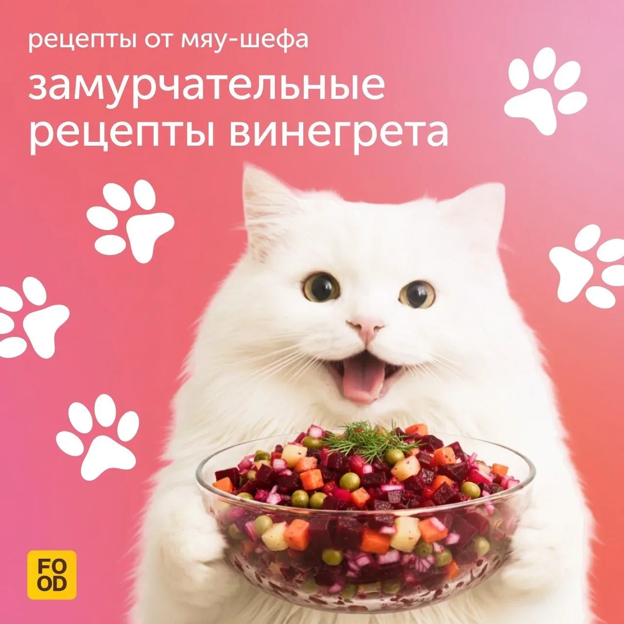 C днём винегрета! 🎉  Мяу-шеф уже начал отмечать этот праздник и про вас не забыл. Пушистик сделал по