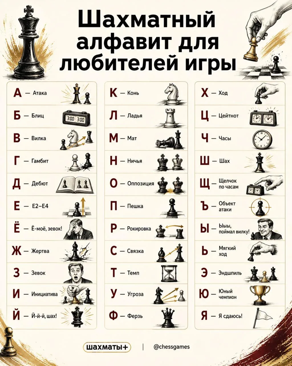 ♟  Алфавит, который поймут только любители шахмат  Шахматы - это целый язык, который понимают все, к