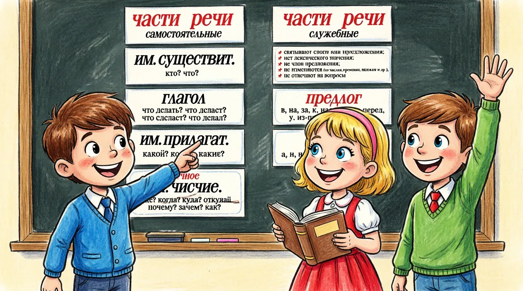 Наглядный материал по русскому языку ✨ «Части речи» Источник: vk.ru/wall-213054441_114807  Буковкин 