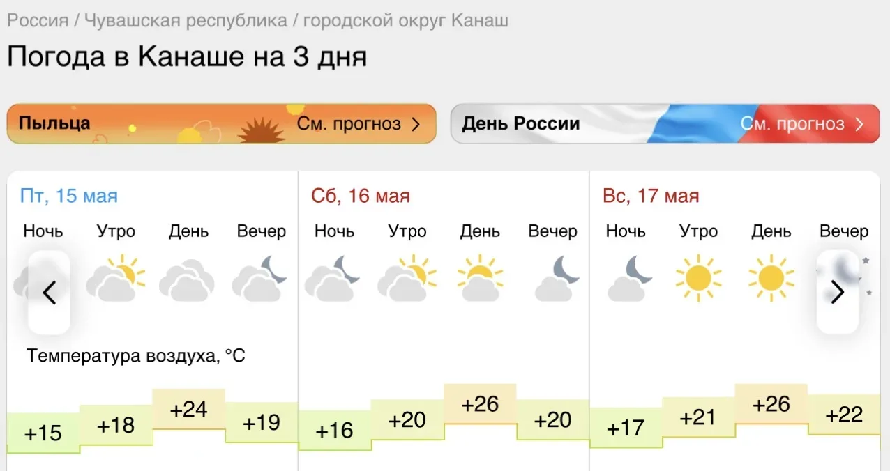 Уже с завтрашнего дня в Канаш приходит настоящее тепло, впереди солнечные и жаркие  дни ☀️